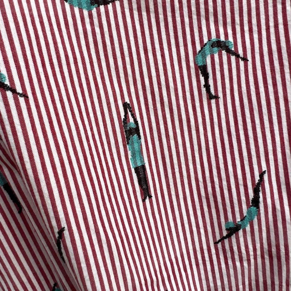 Anthropologie Maeve Bathing Beauty Dress Size 2 Red White Striped Cap Sleeve - Picture 5 of 6